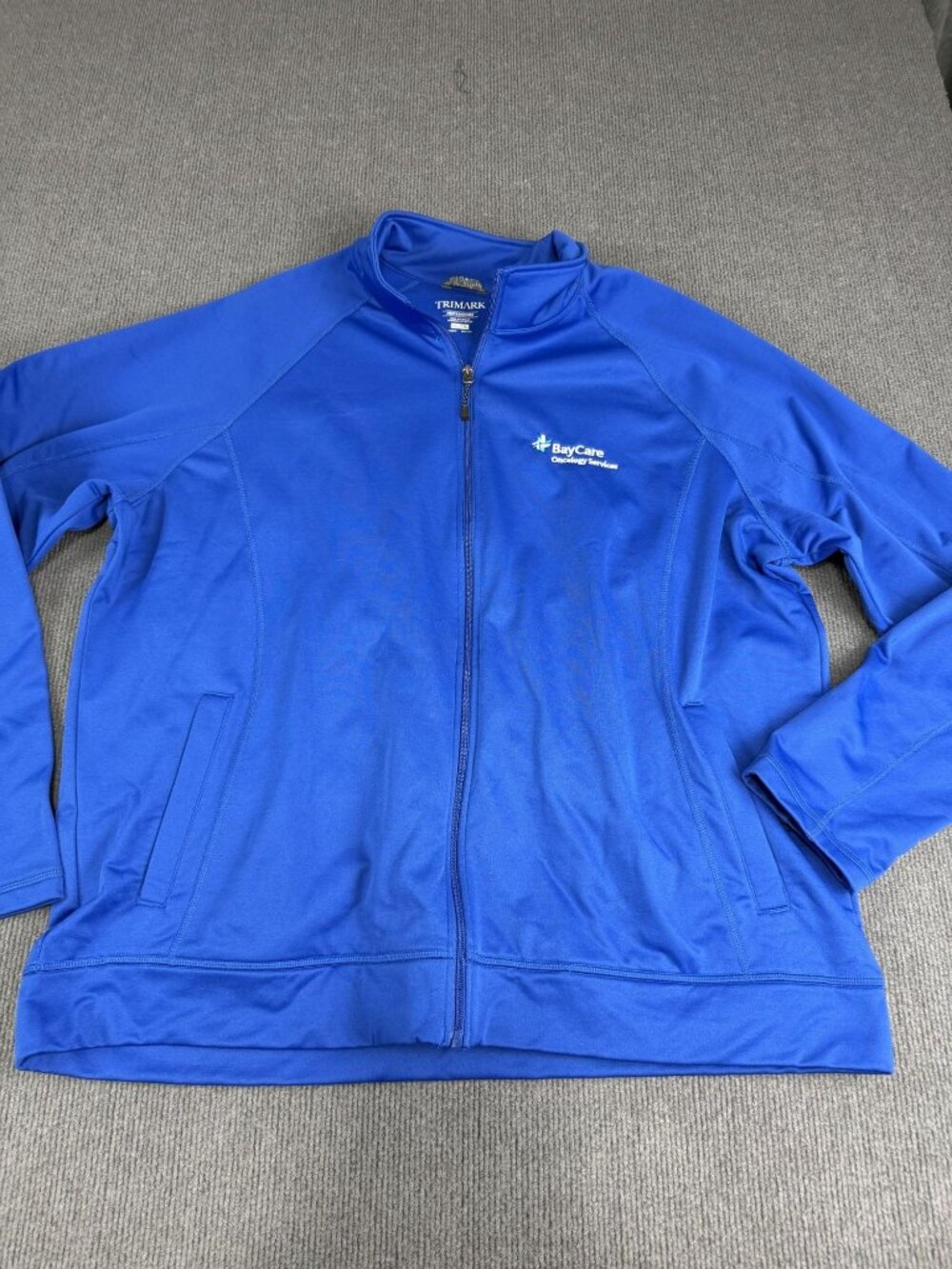 Trimark Mens Blue Full-Zip Jacket BayCare Oncology Logo 3XL